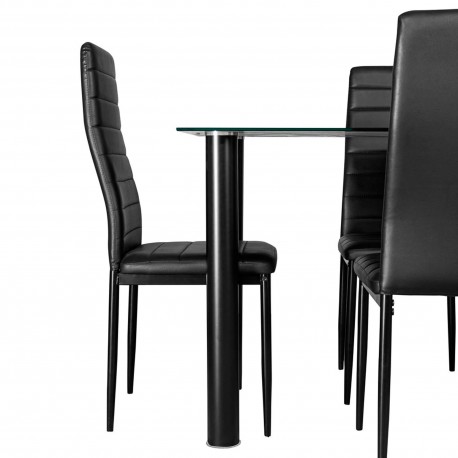 Pack mesa SHADE + 6 cadeiras ZARA II - preto Pack mesa SHADE + 6 cadeiras ZARA II - preto
