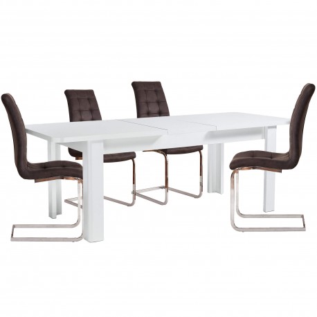 Pack mesa extensível BELLARIVA + 4 cadeiras LUCAS II - Table and Chair Sets