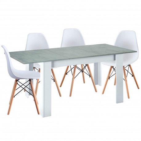 Pack mesa extensível BARCELONA + 4 cadeiras DENVER II - Table and Chair Sets