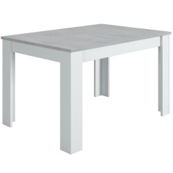 Pack mesa extensível BARCELONA + 4 cadeiras DENVER II - branco e betão