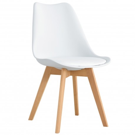 Pack mesa extensível BARCELONA + 6 cadeiras SOPHIE - Branco e Carvalho