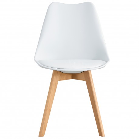 Pack mesa extensível BARCELONA + 6 cadeiras SOPHIE - Branco e Carvalho