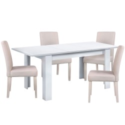 Pack mesa extensível BARCELONA + 4 cadeiras JULLIETE - Table and Chair Sets