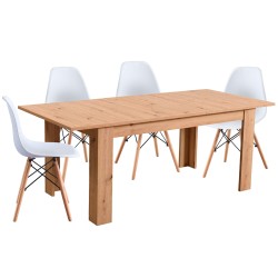 Pack mesa extensível OSCAR + 4 cadeiras DENVER II - Table and Chair Sets