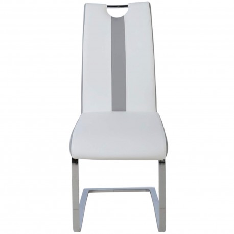 Pack mesa PATRICIO II + 4 cadeiras NATALIA II - branco e cinzento Pack mesa PATRICIO II + 4 cadeiras NATALIA II - branco e cinzento