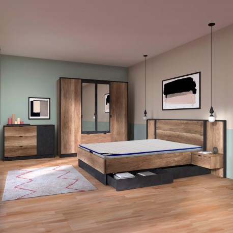 Pack quarto completo MONTREAL + colchão SPRING ROLLER - Rooms Collections