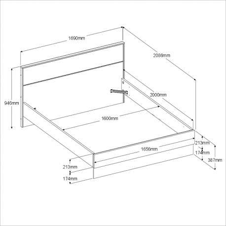 Pack quarto completo MONTREAL + colchão SPRING ROLLER - Rooms Collections