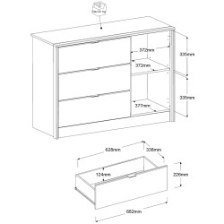 Pack quarto completo MONTREAL + colchão SPRING ROLLER - Rooms Collections