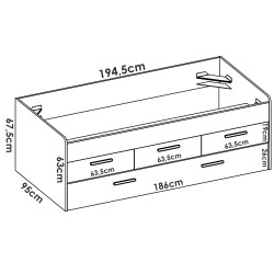 Pack cama LEKA + colchão SINATRA - branco