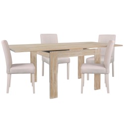 Pack mesa extensível BUDAPESTE + 4 cadeiras JULLIETE - Table and Chair Sets