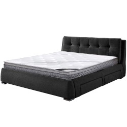 Pack cama de casal ANTONIO + colchão SAPPHIRE - antracite