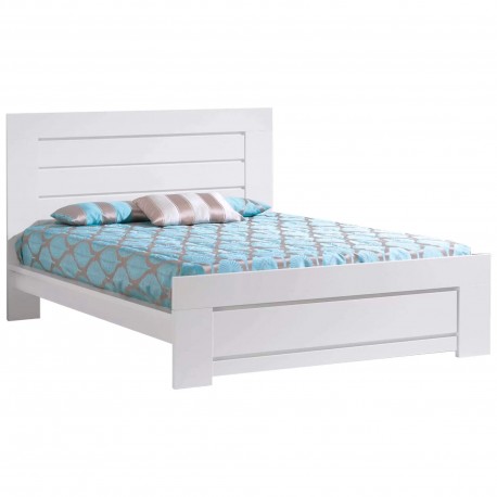 Pack cama de casal FLORENÇA + colchão ZURIQUE - branco