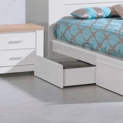 Pack cama de casal FLORENÇA + colchão ZURIQUE - branco