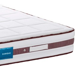 Pack cama de casal FLORENÇA + colchão ZURIQUE - branco