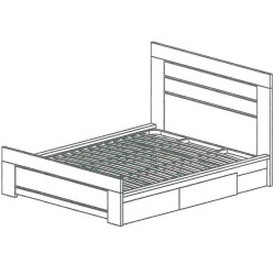 Pack cama de casal FLORENÇA + colchão ZURIQUE - branco