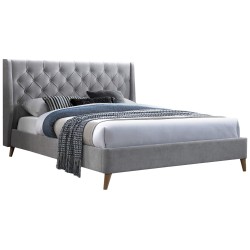 Pack cama de casal ILO + colchão NEW PALACIO - cinzento claro