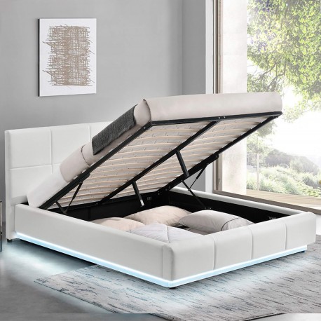 Pack cama de casal elevatória INFINITY II + colchão NEW PALACIO + LED - Packs Double Beds