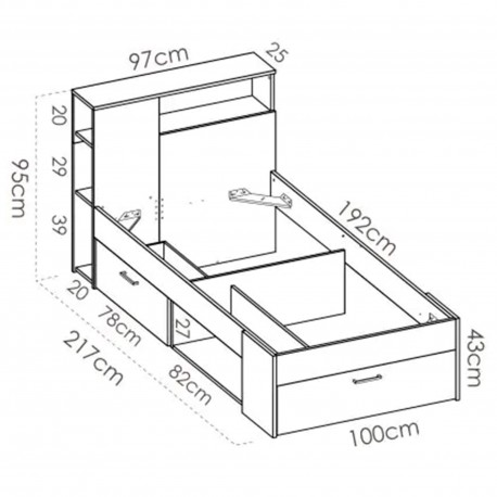 Pack cama de casal COLOMBO + colchão SPRING ROLLER