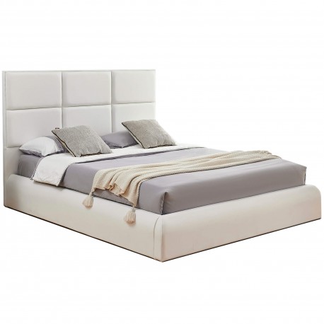 Pack cama de casal AVENTURIA + colchão NEW PALACIO - branco