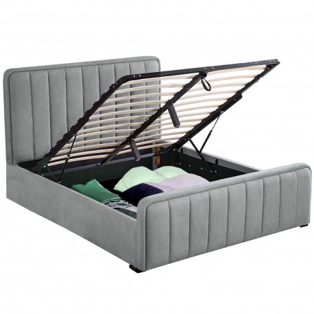 Pack cama de casal elevatória FLOW + colchão NEWPALACIO - cinzento