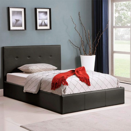 Pack cama de casal BETTY + colchão SPRING ROLLER - preto