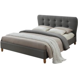 Pack cama de casal JOYCE + colchão SPRING ROLLER - cinzento