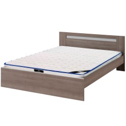 Pack cama de casal LONGORIA + colchão SPRING ROLLER - castanho