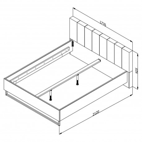 Pack cama de casal SARDENHA + colchão SPRING ROLLER - carvalho artesanato e preto