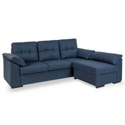 Sofá chaise lounge reversível ESMERALDA - azul