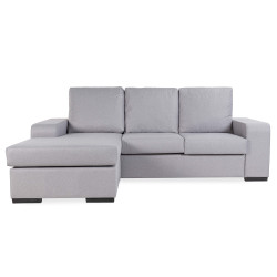 Sofá chaise lounge reversivel GALIZA - cinzento claro