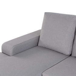 Sofá chaise lounge reversivel GALIZA - cinzento claro