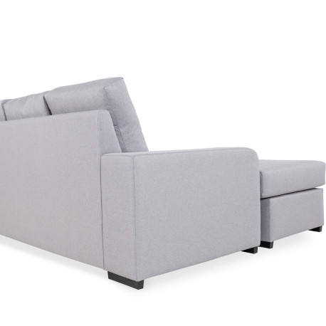 Sofá chaise lounge reversivel GALIZA - cinzento claro