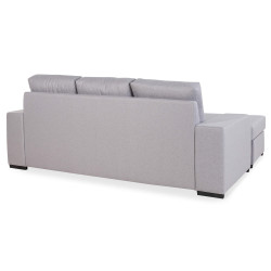 Sofá chaise lounge reversivel GALIZA - cinzento claro