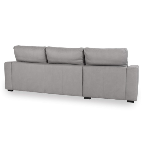 Sofá chaise longue reversível ALABAMA com cama e baú - cinzento claro