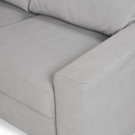 Sofá chaise longue reversível ALABAMA com cama e baú - cinzento claro