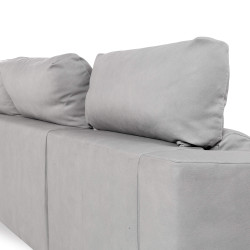 Sofá chaise longue reversível ALABAMA com cama e baú - cinzento claro