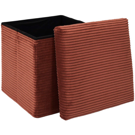 Pouf CORKI com arrumação - terracota