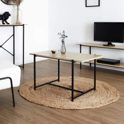 Mesa de centro alta LOKA - carvalho e preto