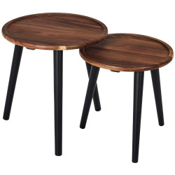 Conjunto de mesas de apoio ACACIA redondas - Coffee Tables