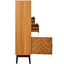 Estante FELIX - carvalho e preto Estante FELIX - carvalho e preto