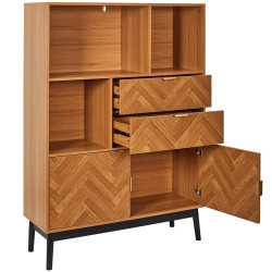 Estante FELIX - carvalho e preto Estante FELIX - carvalho e preto