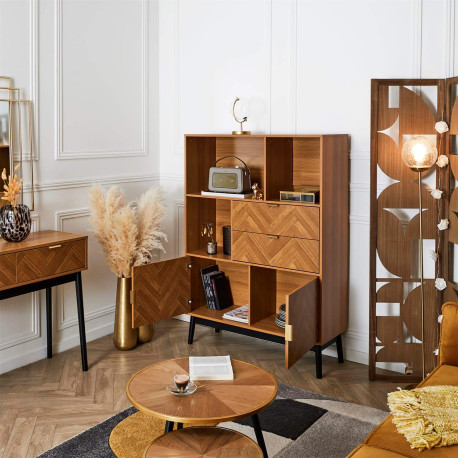 Estante FELIX - carvalho e preto Estante FELIX - carvalho e preto