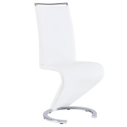 Pack mesa GENOVA + 4 cadeiras ZIGZAG - branco e carvalho Pack mesa GENOVA + 4 cadeiras ZIGZAG - branco e carvalho