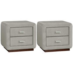 Pack 2 ELYSEE Bedside Tables (Beige Champagne) - Bedside Tables