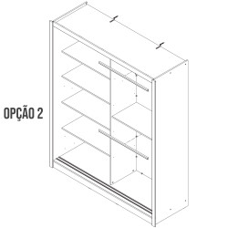 Roupeiro ALBI (180cm) com espelho - branco Roupeiro ALBI (180cm) com espelho - branco