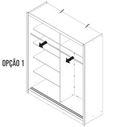 Roupeiro ALBI (180cm) com espelho - branco Roupeiro ALBI (180cm) com espelho - branco