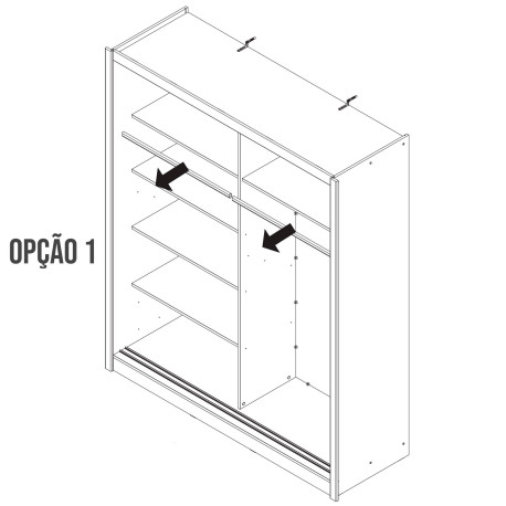 Roupeiro ALBI (180cm) com espelho - branco Roupeiro ALBI (180cm) com espelho - branco