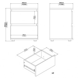 Pack 2 mesas de cabeceira NEW MATRIX II com 2 gavetas