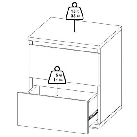 Pack 2 mesas de cabeceira NEW MATRIX II com 2 gavetas