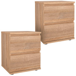 Pack 2 mesas de cabeceira NEW MATRIX II com 2 gavetas - carvalho Pack 2 mesas de cabeceira NEW MATRIX II com 2 gavetas - carvalho